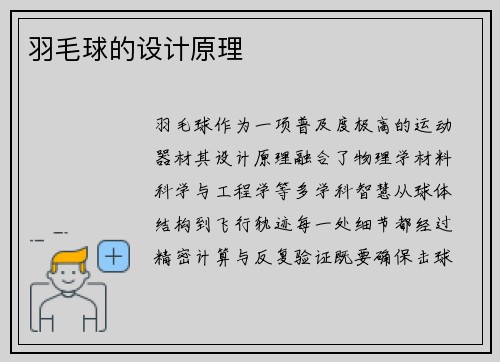 羽毛球的设计原理